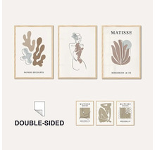 Několik zarámovaných uměleckých tisků Matisse s abstraktními motivy a ženskými postavami