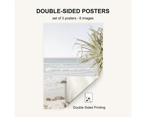 Oboustranné plakáty, sada tří plakátů se šesti motivy, motiv pláže
