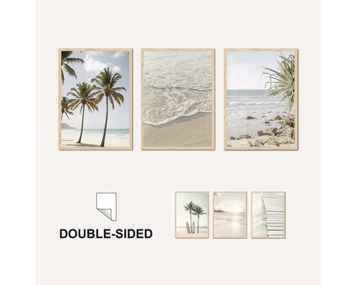 Sada plážových motivů v rámu obrazu