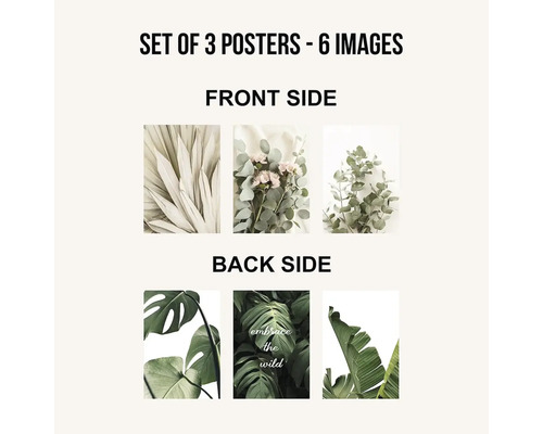 Sada tří plakátů s rostlinnými motivy
