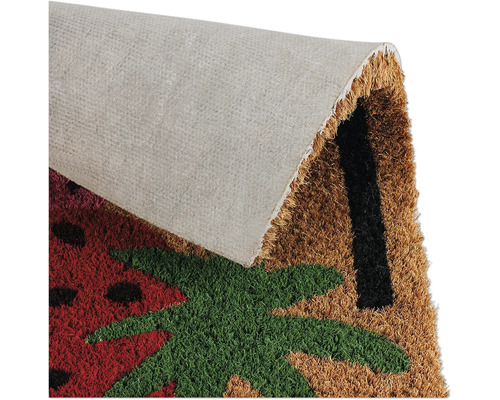 Kokosová rohožka s motivem jahody a palmy