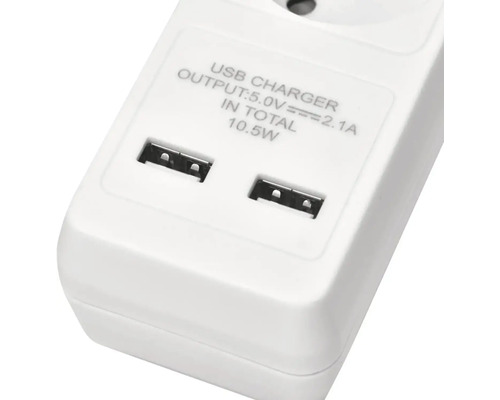 Adaptér do zásuvky se dvěma porty USB