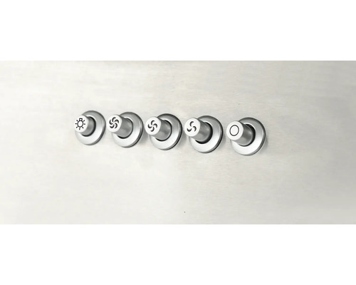 Ovládací prvky se symboly pro osvětlení a ventilátor