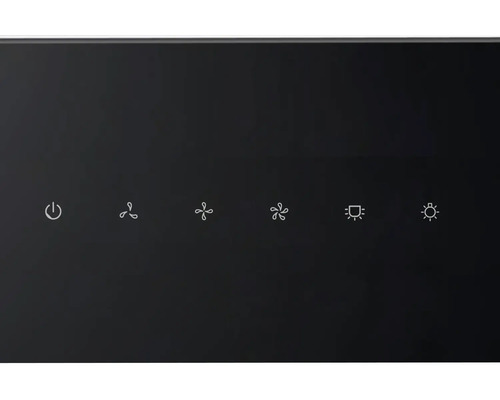 Ovládací panel odsavače par s různými symboly