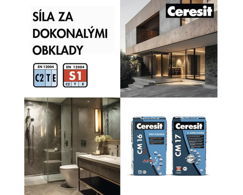 Lepidla na obklady Ceresit, produkty a příklady použití v domě a koupelně