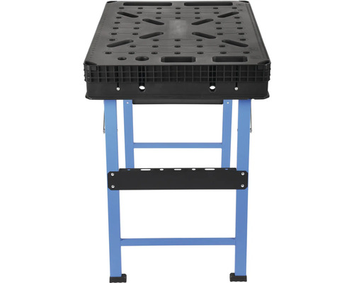 Pracovní stůl se skládacím rámem a odkládací přihrádkou na nářadí