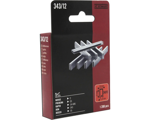 Sešívací sponky, typ 343/12, balení 1200 kusů