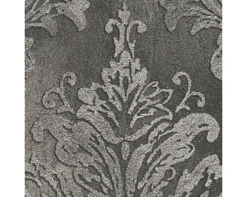 Detail šedé tapety s květinovým vzorem