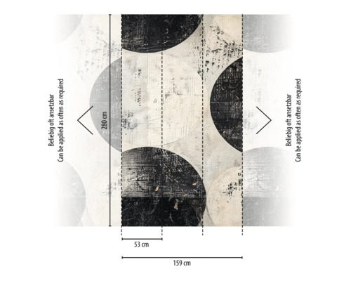 Tapeta s kruhovým vzorem a rozměry