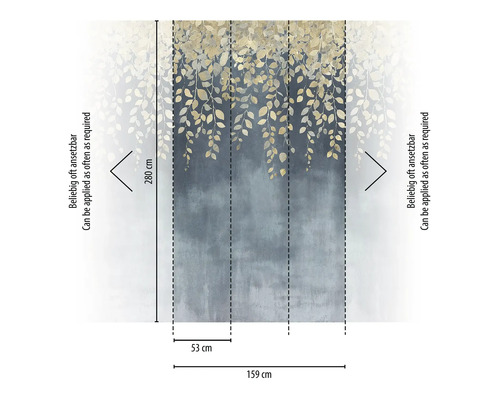 Rozměry fototapety se vzorem listů