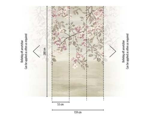 Rozměry fototapety s květinovým vzorem