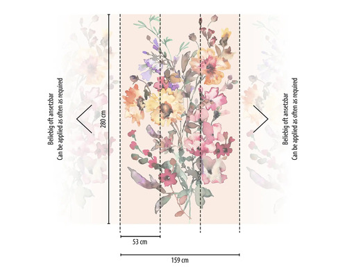 Fototapeta s květinovým vzorem a rozměry