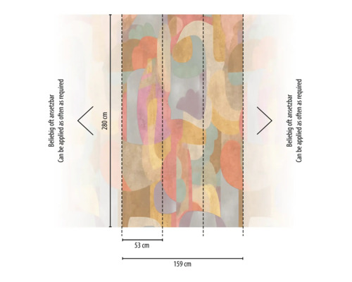 Tapeta s abstraktním vzorem o rozměrech 280 cm x 159 cm