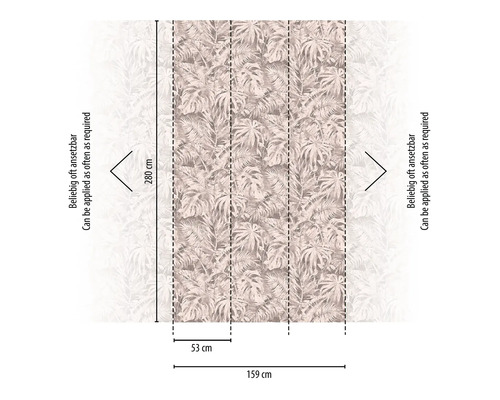 Tapeta se vzorem listů a rozměry