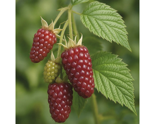 Ostružiník BIO Taybeere FloraSelf Bio Rubus loganobaccus 'Tayberry'® květináč 13 cm Ostružiny na keři s listy