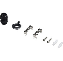 Příslušenství pro montáž svítidel s kabelovou vývodkou, upevňovacími sponami, šrouby a hmoždinkami