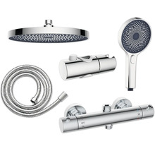 Sprchová souprava s horní sprchou, ruční sprchou, sprchovou hadicí a termostatem