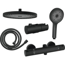 Sprchová souprava s hlavovou sprchou, ruční sprchou, sprchovou hadicí a termostatem