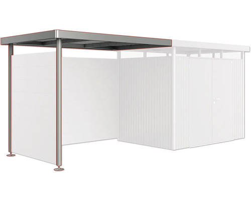 Zastřešená konstrukce se sloupky a stěnovými prvky