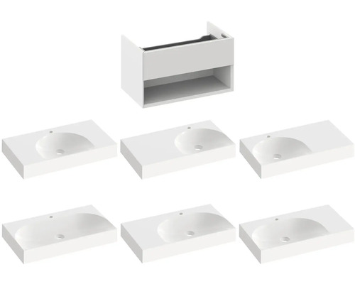 Skříňka pod umyvadlo s několika umyvadly