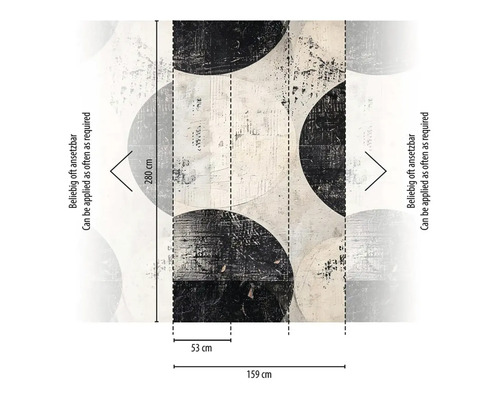 Rozměry fototapety s abstraktním kruhovým vzorem