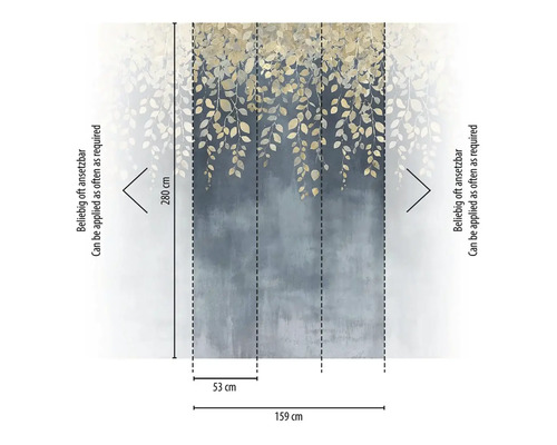 Rozměry vliesové tapety s motivem listů