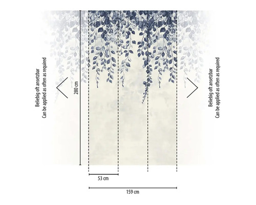 Vzor tapety s květinovým motivem listů a rozměry