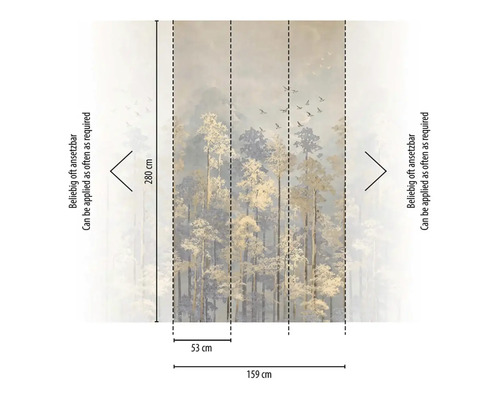 Tapeta s motivem lesa o rozměrech 159 cm x 280 cm