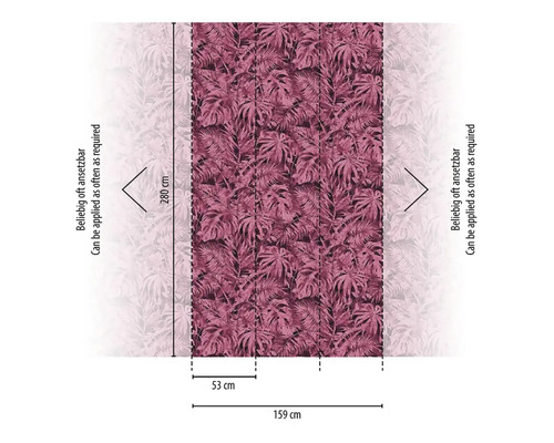 Tapeta s rostlinným vzorem a rozměry 280 x 159 cm