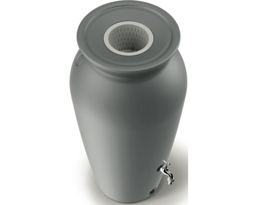 Nádoba na dešťovou vodu ve tvaru urny s kohoutkem pro zavlažování zahrady