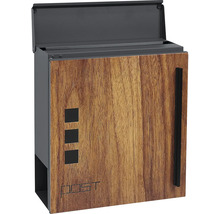 Poštovní schránka s designem dřeva a otvorem