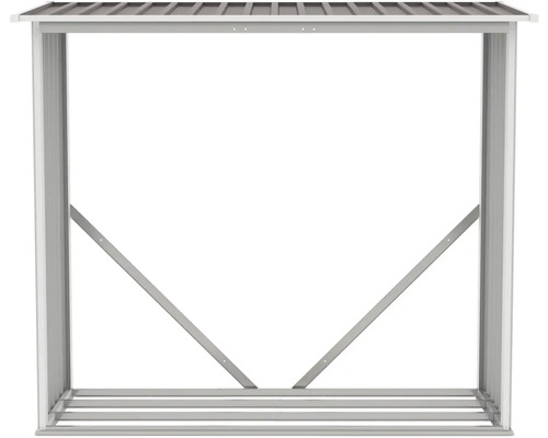 Regál na dřevo z kovu se střechou