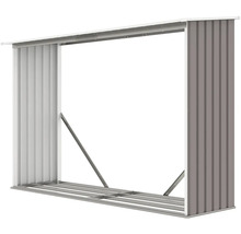 Kovová konstrukce rámu zahradního domku s podlahovým rámem a podpěrnými tyčemi