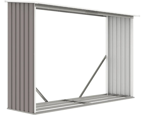 Pohled na rám kovové kůlny na nářadí pro montáž