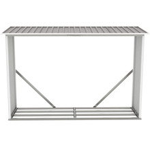 Regál na dřevo z kovu se střechou