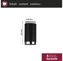 Nábytková noha o rozměrech 113 mm výška a 65 mm průměr