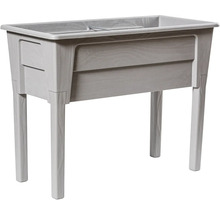 Dřevěný vyvýšený záhon s integrovaným truhlíkem a úložným prostorem