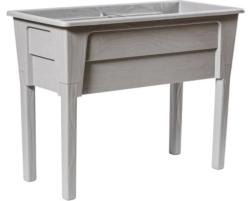 Dřevěný vyvýšený záhon s integrovaným truhlíkem a úložným prostorem