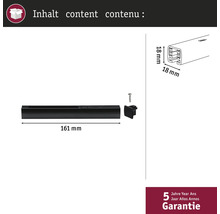Obsah balení: Vodicí lišta o délce 161 milimetrů, šroub a koncovka o rozměrech 18 x 18 milimetrů. Pětiletá záruka.