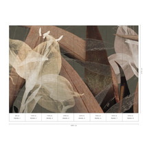 Fototapeta s květinovým vzorem, skládající se z osmi pruhů