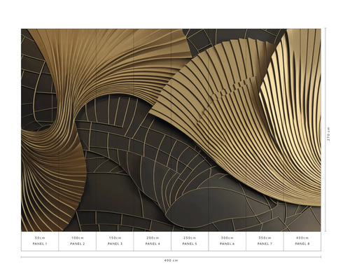 Nástěnný panel s abstraktním zlatým vzorem