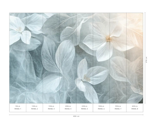 Fototapeta s květy a listy, 400x270 cm