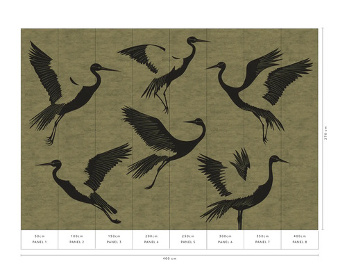 Foto tapeta s motivy jeřábů pro nástěnné dekorace