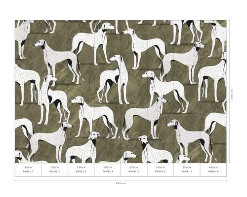 Foto tapeta se vzorem chrta v osmi pásech