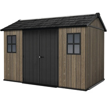 Zahradní bouda s dvoukřídlými dveřmi a okny