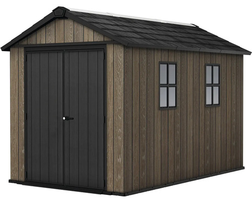 Zahradní bouda s dvoukřídlými dveřmi a dvěma okny