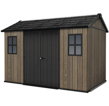 Zahradní bouda s dvoukřídlými dveřmi a okny