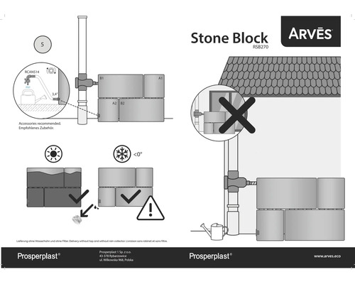 Návod k instalaci nádrže na dešťovou vodu Stone Block