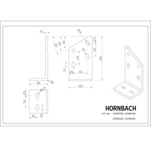 Technický nákres rohového konektoru s rozměry
