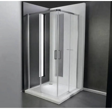 Rohová sprcha se skleněnými stěnami a posuvnými dveřmi